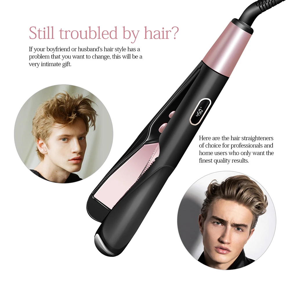 Professional Electric Straightening Iron&Curling Iron Hair Curler 2 in 1 Hair Straightener Flat Irons Ceramic Styling Tools 5