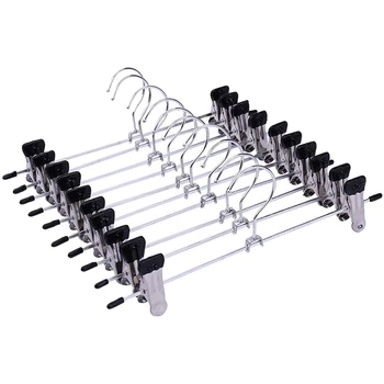 

10 Pcs Iron Windproof Clothes Hanger with Pegs Non-slip Keep Shape Trousers Clip Bra Underwear Socks Pants Holder Storage Rack