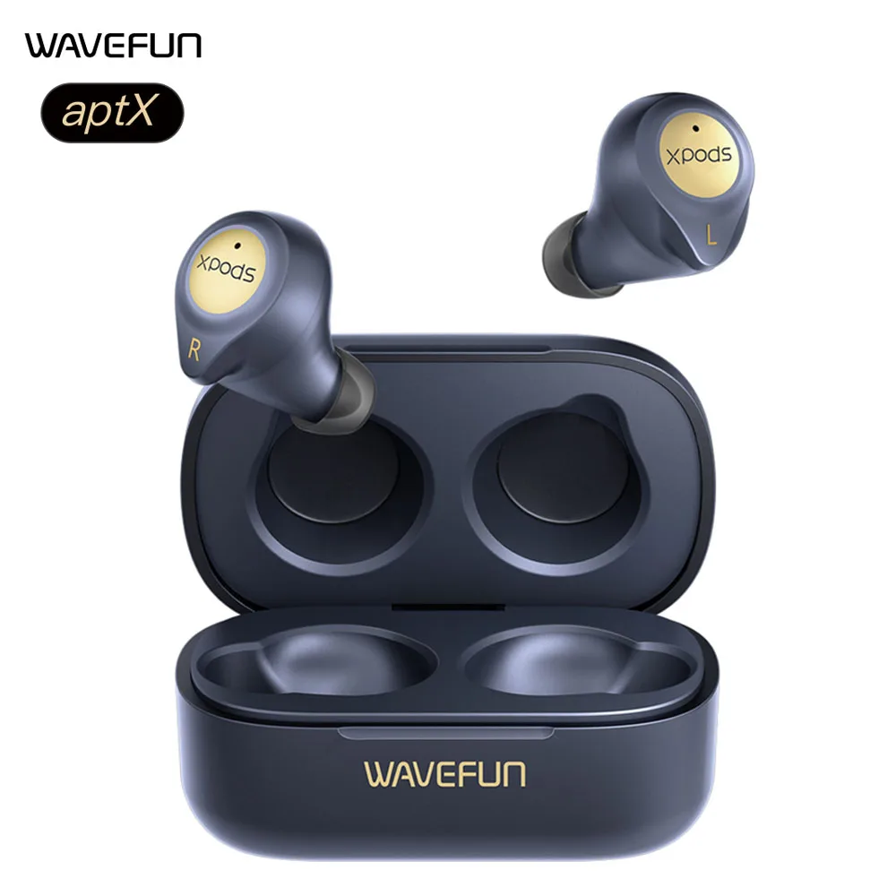 Wavefun Bluetooth наушники HIFI aptX беспроводные наушники для зарядки полностью 45 часов музыкального времени наушники CVC8.0 с двойным микрофоном