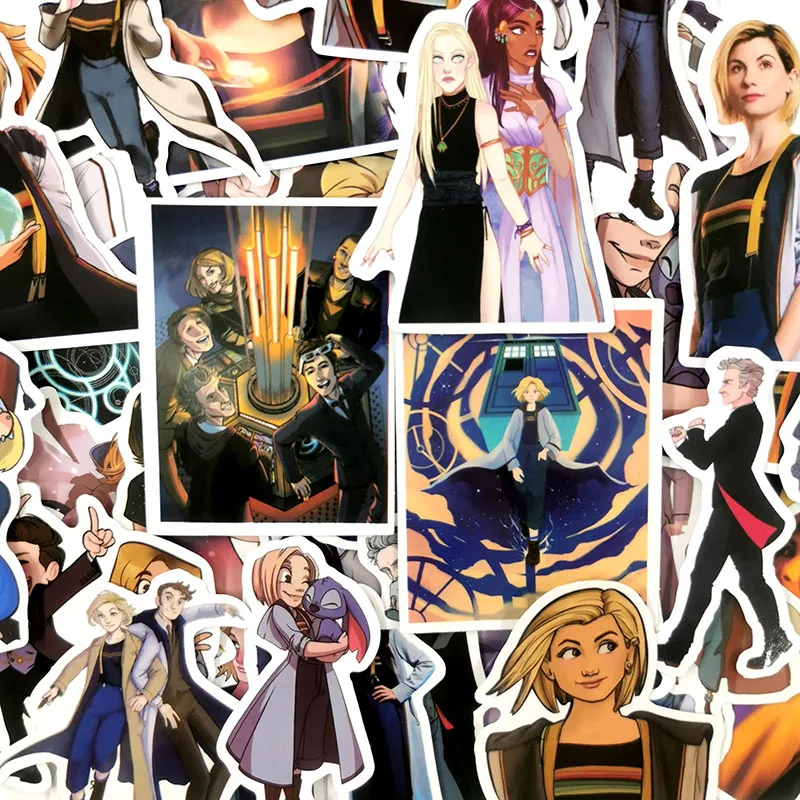 50 шт./упак. Cool Doctor Who забавные багажные наклейки ПВХ чемодан дорожный автомобиль ноутбук холодильник Скейт Мотоцикл наклейки для гитары