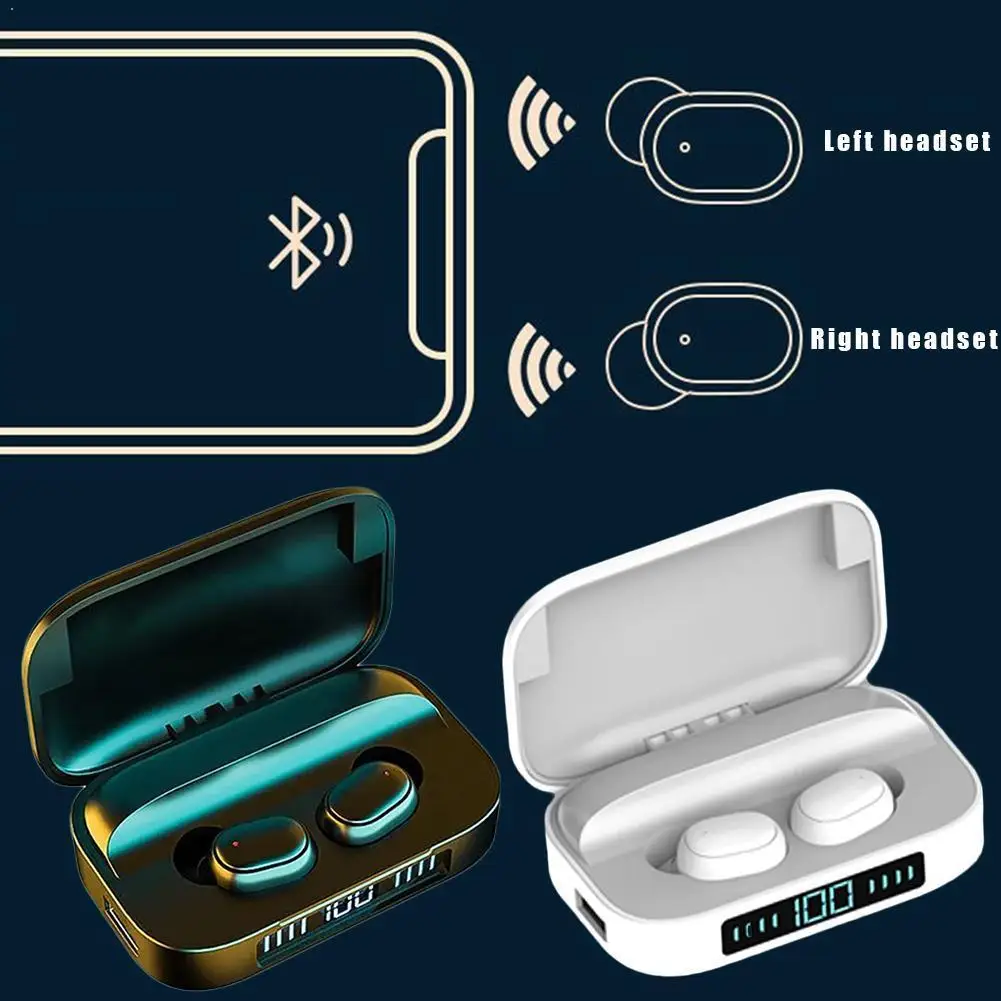 Wireless Bluetooth Earphone with Microphone Sports Wireless For Phone Control Waterproof Headsets Music Earbuds F9A5