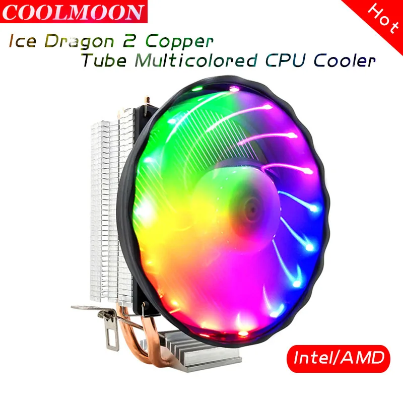 

COOLMOON Ice Dragon desktop computer host dual copper tube mute full platform universal CPU radiator fan