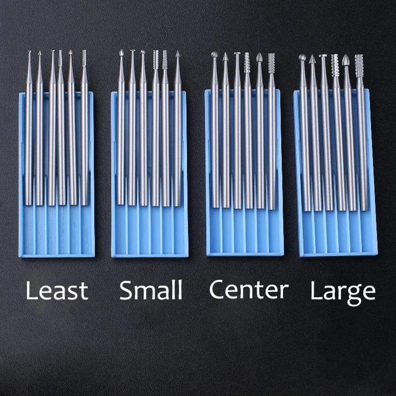 

6pcs 1/1.4/1.8/2.3mm Handle Tungsten Steel Milling Cutter Micro-Carving Knife Cutting DIY Hand Tools Set For Metal Jewelry Wood