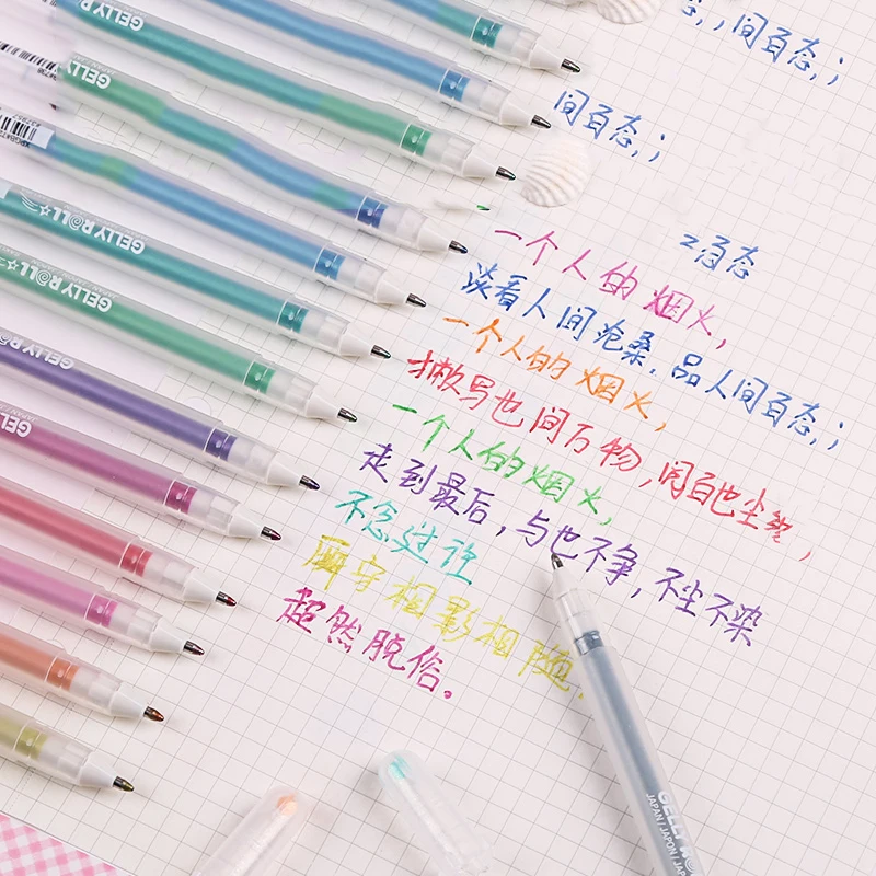Japan Sakura Gel Pen Set Gelly Roll Basis/Bright/Highlight/Souffle/Glaze Stationary Drawing Pens Gel Ink Glitter Pen Decoration