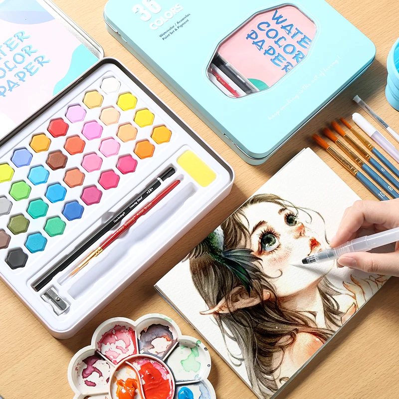 1本水彩ペン 水彩紙パッド 36色セット Amazon | Ohuhu 水彩毛筆 水彩ペン 36色セット 水ペン1本 水彩紙