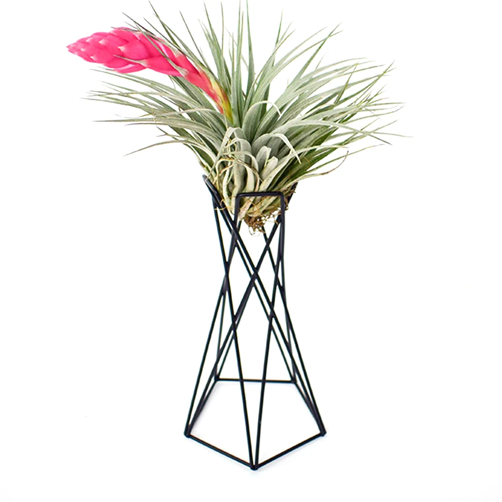Nordic Style Garden Air Plant Holder Home Decor Balcony Desktop Office Geometric Flower Pot Stand Iron Art | Дом и сад