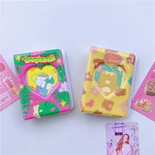 

3inch Hollow Heart Photocards Holder With 20pcs Sleeve Mini Photo Album Storage Book Bank Card Name Card Organizer Stationary