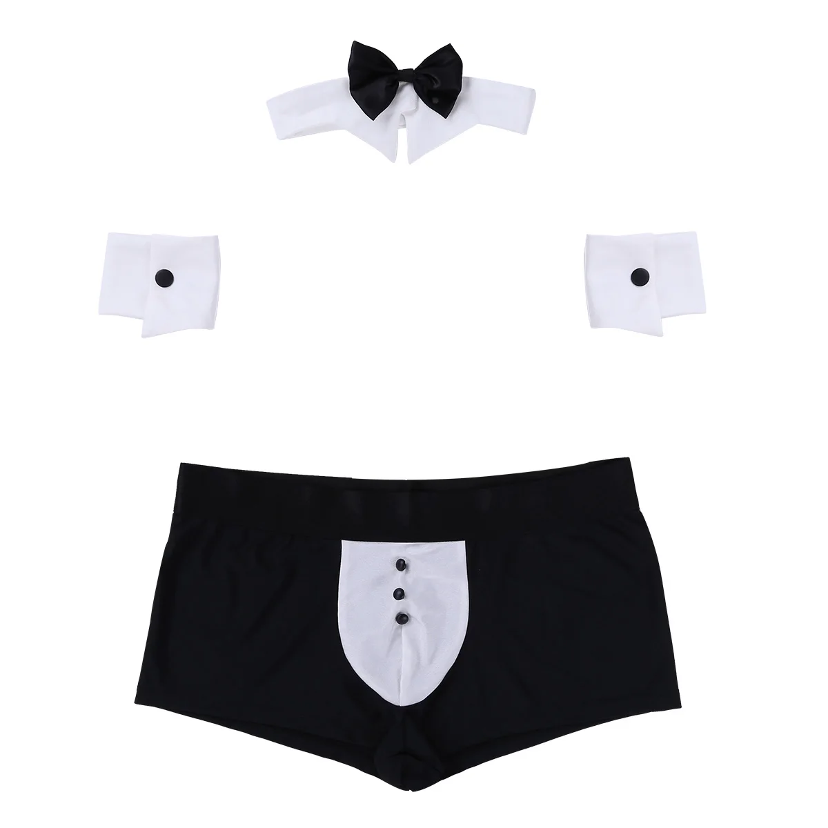Feeshow Mens Waiter Tuxedo Cosplay Costume Sexy Homme Servant Lingerie Role Playing Uniform Outfits Maid Men Sleepwear Nightwear