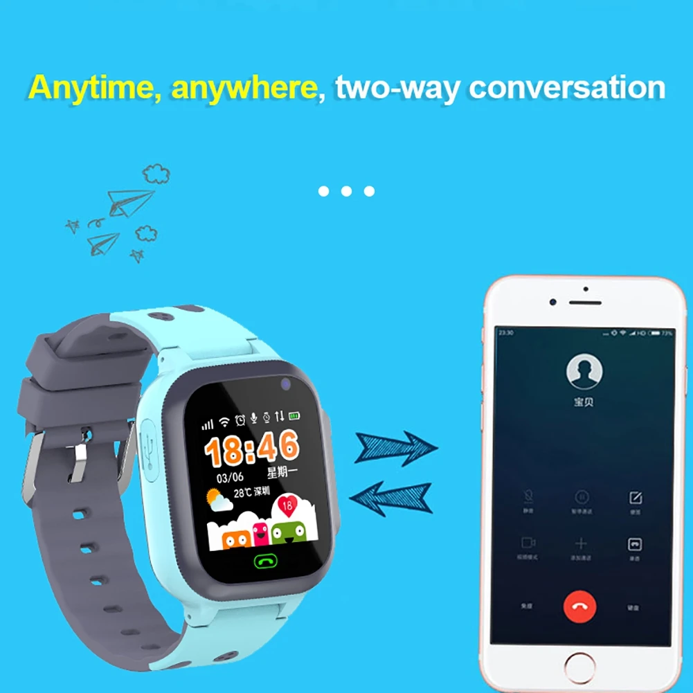Детские Водонепроницаемые Смарт-часы SOS Antil-lost Smartwatch Детские 2G sim-карты часы трекер местоположения вызова Smartwatch PK Q50 Q90 Q528