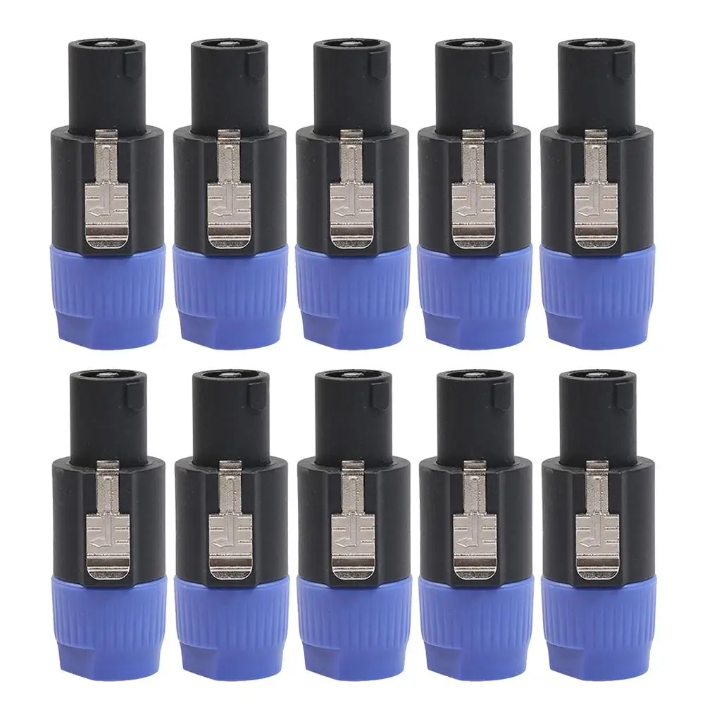 

ALLOYSEED 10pcs 4-Pole 4Pin NL4FC Connector Ohm Plug Speaker Audio Cable Plug Adapter For professional audio, amplifier, rack