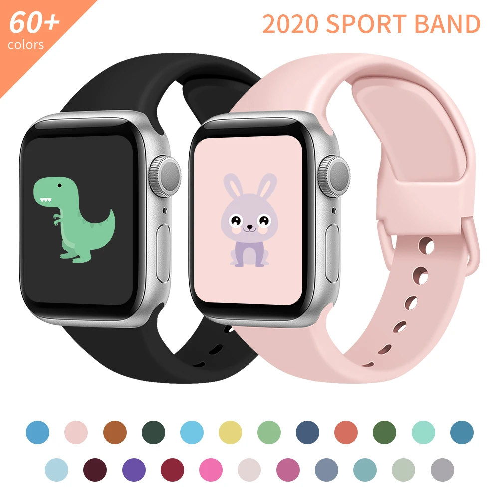 

Soft Silicone Band for Apple Watch Series 6 SE 5 4 3 2 1 38MM 42MM Rubber Watchband Strap for iWatch 4/5 40MM 44MM