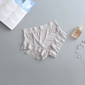 

3 pcs/lot women Real Silk Lace Sexy Seamless Underwear Women lingerie Boy-short Romantic Mid-rise Flat Angle Pants LVFAN GT-032