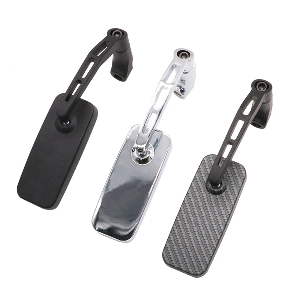 Universal 8mm 10mm Motorcycle Handle Bar End Rear Side View Mirrors Aluminum Rectangle Blind Spot Blue Rearview Side Mirror