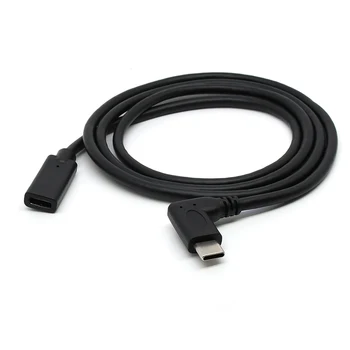 

100cm 90 Degree Right Angled USB 3.1 USB-C Cable Type C Male to Female Extension Data Cable for Macbook Tablet