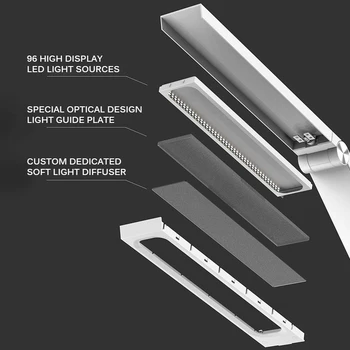 

New Wireless Charging Long Arm Desk Usb Lamp Dimming Table Lamp Aluminum Alloy Folding Long Life Reading Light Multiple Modes