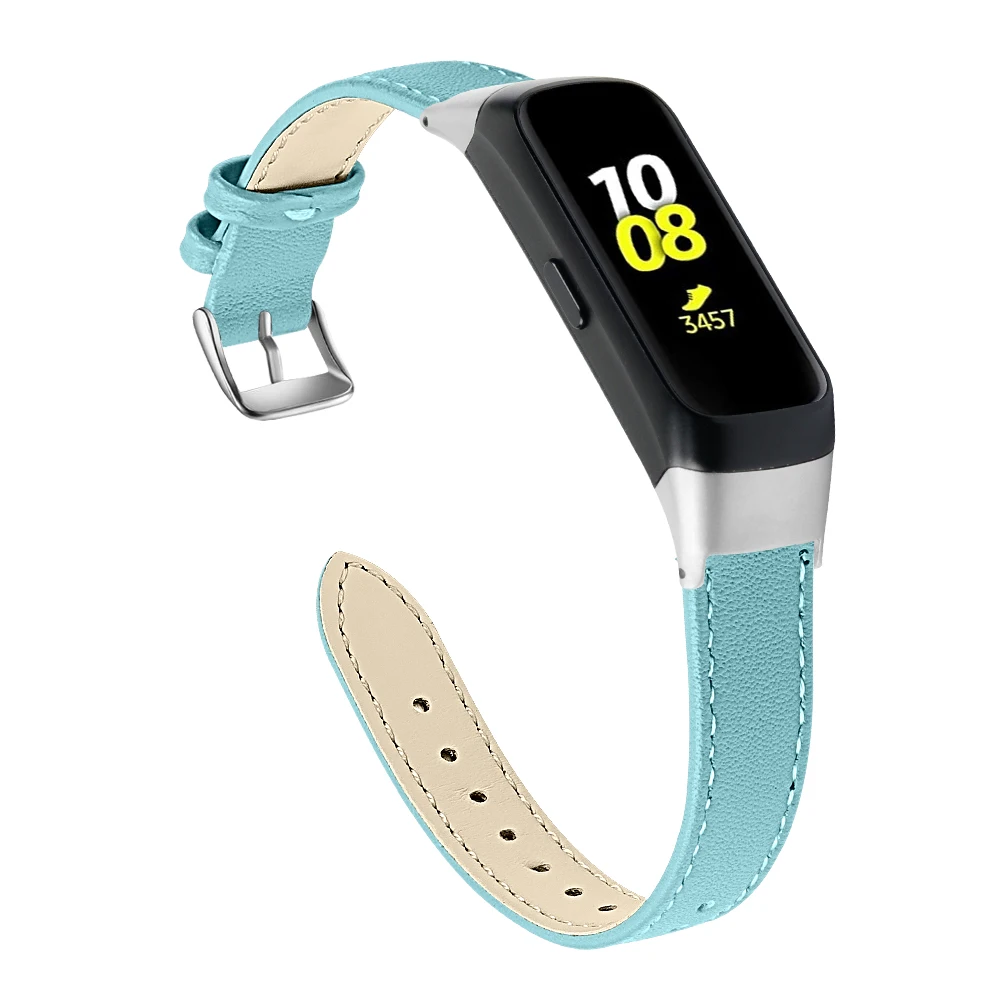 Для samsung Galaxy fit SM-R370 подлинный кожаный полосатый ремешок спортивный сменный браслет наручных часов Модный узор браслет ремень