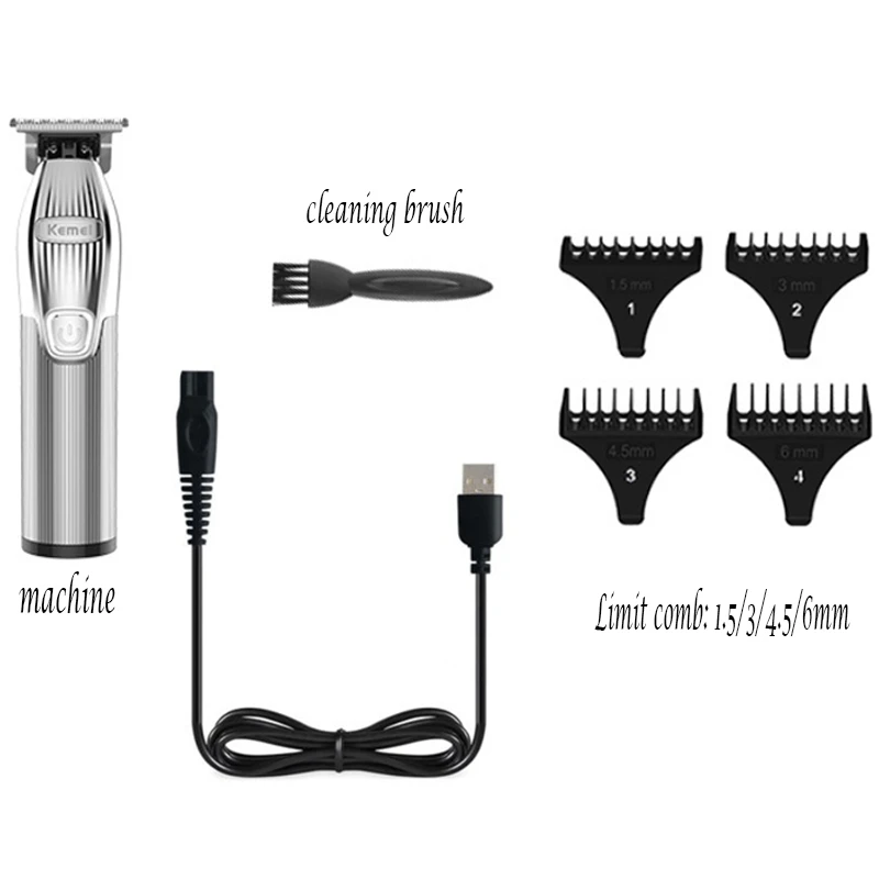 Kemei Professional Cordless Rechargeable Hair Trimmer Men Electric Hair Clipper Hairdressing Beard Grooming Shaver hair trimmer hair clipper electric shaver