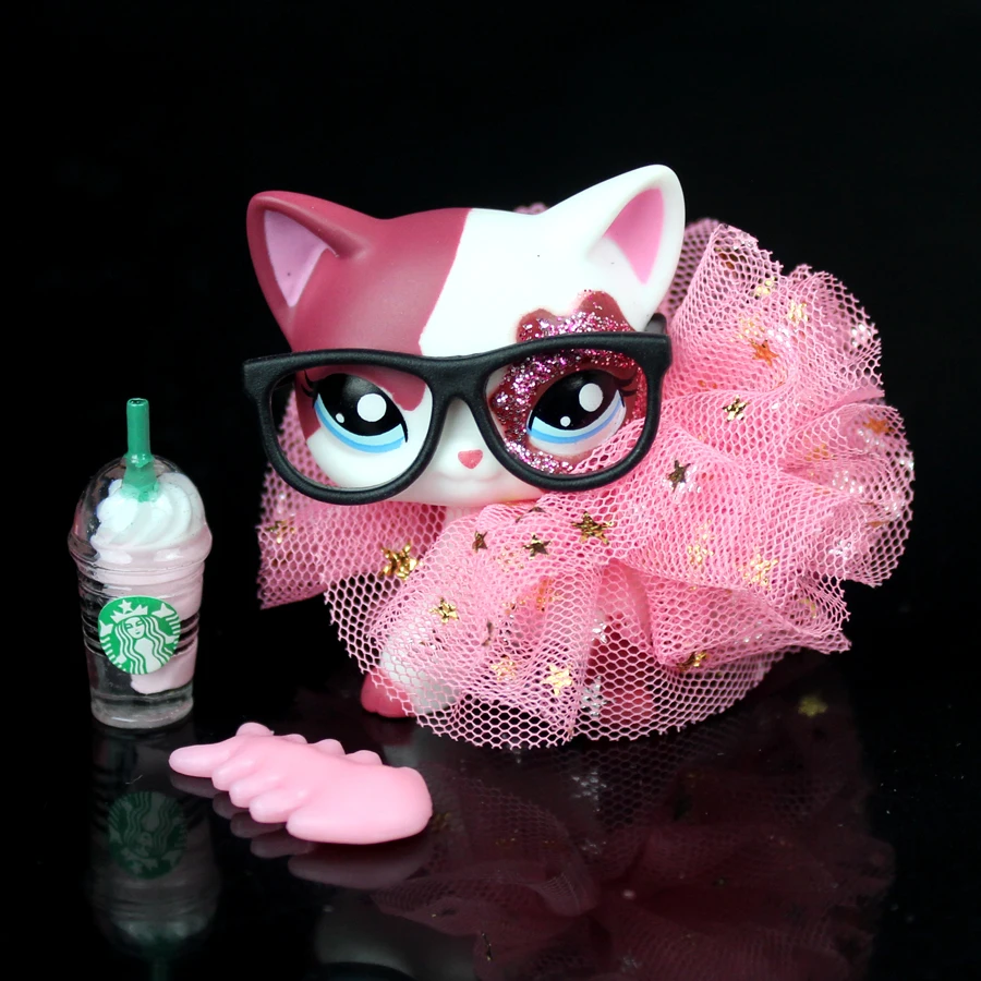 YASMINE Pet Shop розовые белые блестящие очки для кошек аксессуары lps #2291|Игровые фигурки