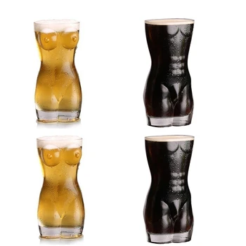 

Set of 4-couple 700ml Crystal Lady and Man Body Shape Glass Cup Beer mug Home Party DDC-19