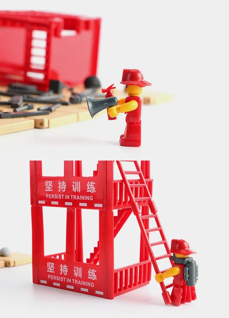 1:55 high simulation children's fire truck toy large ladder fire truck set combination boy fire truck engineering vehicle model