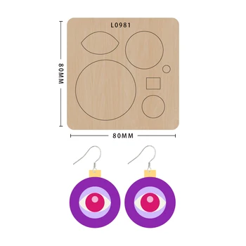 

SMVAUON Scrapbook Die Cut DIY Collage Eye Earrings handmade New Dies Wooden Die-cutting Template Cutting Mold Wood Die