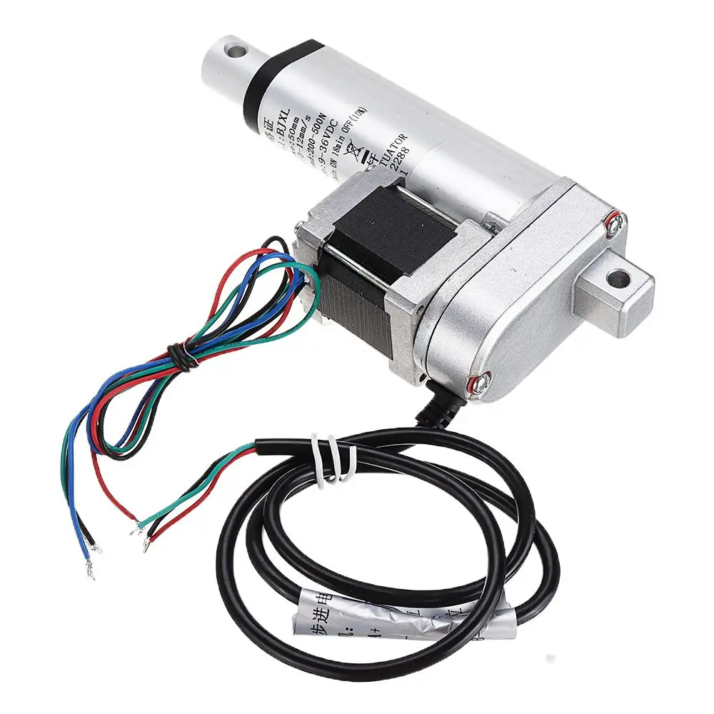 

500N 7mm/s Aluminum alloy Linear Actuator Motor DC 9-36V Stepper Motor Linear Actuator Tubular Motor 50mm 100mm 200mm 300mm