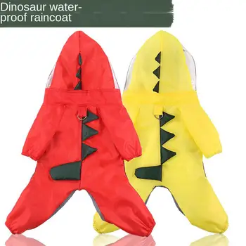 

Pet Raincoat Hooded Reflective Waterproof Coat Dinosaurs Shape Jacket For Chiahuahu Dogs Waterproof Clothes Outdoor Pet Jacket