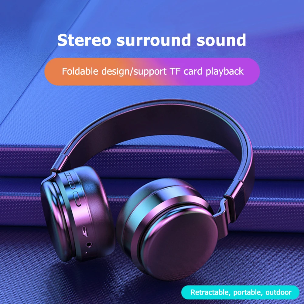 R10 Foldable Bluetooth Wireless Earphone 3 5mm Wired Over Ear Headset with Microphone for Music Audio Calling