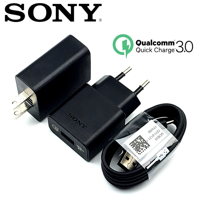 Оригинальное быстрое зарядное устройство Sony QC 3 0 зарядный адаптер USB кабель для