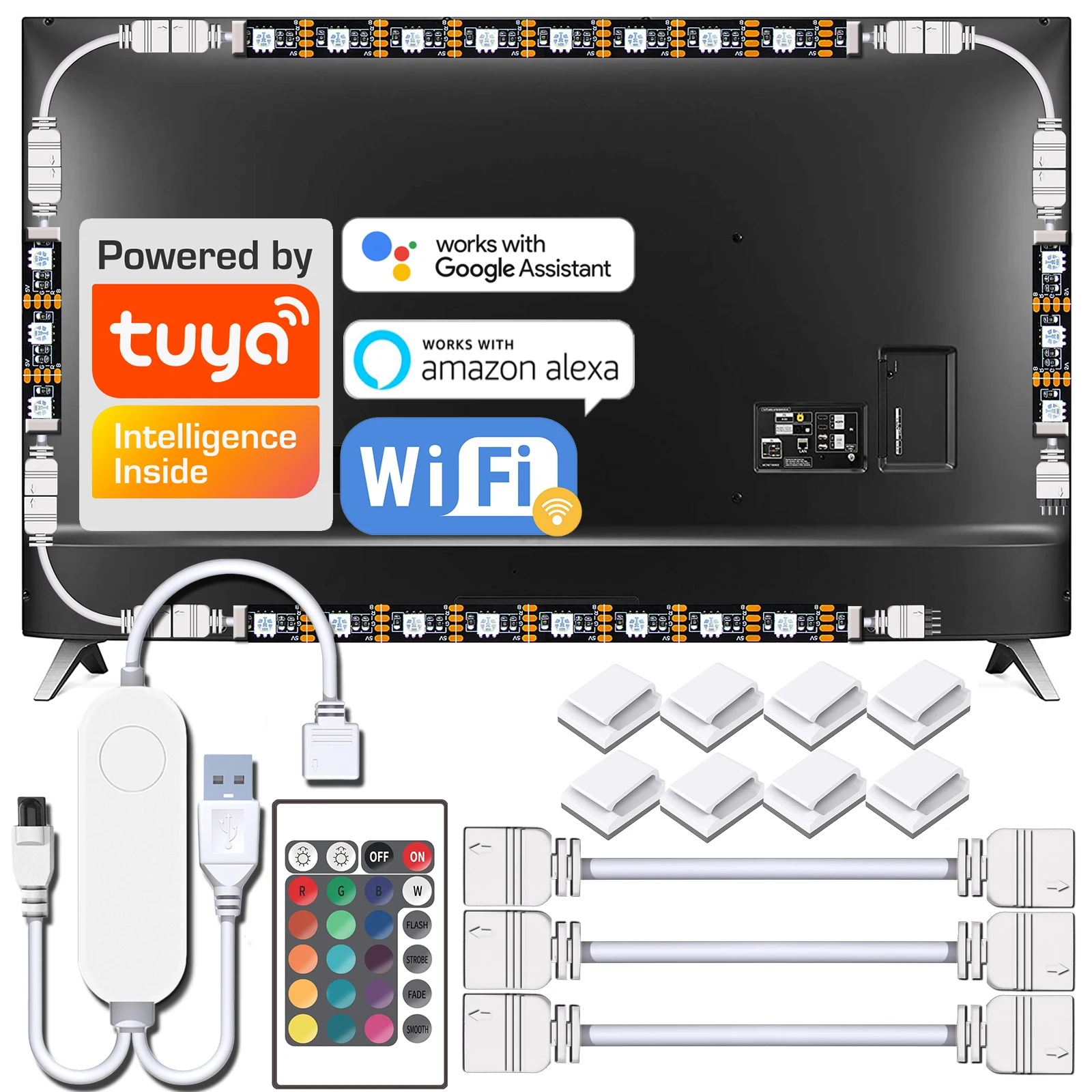 Светодиодная лента 5050 USB с удлинительным кабелем 5 В Wi-Fi ИК-пультом дистанционного