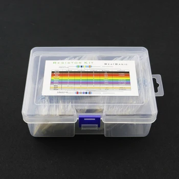 

500pcs/lote 1W Resistance Metal Film Resistor set diy Assorted Kit 1 ohm- 1M ohm Resistors box pack 2.2R 4.7R 15R 1K 100K
