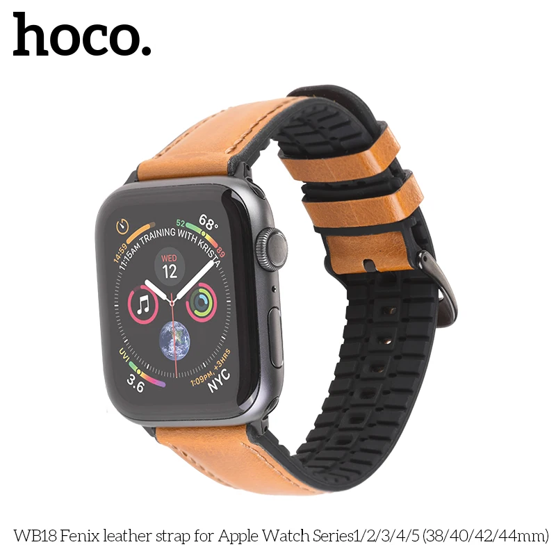Ремешок HOCO из натуральной кожи для Apple Watch Series 5 4 3 2 кожаный ремешок первого слоя