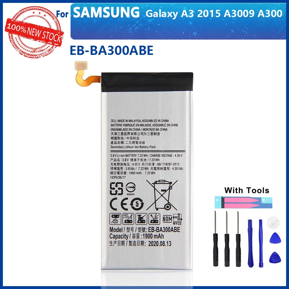 Аккумулятор для Samsung Galaxy A3 A300 100% EB-BA300ABE A3000 A3009 A300X 1900 оригинал SM-A300F SM-A300FU мА · ч с