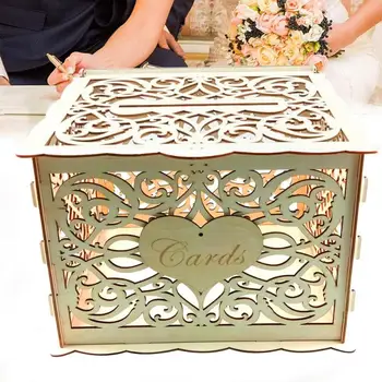 

Wooden DIY Wedding Cards Box Invitation Letter Storage Case Party Supplies