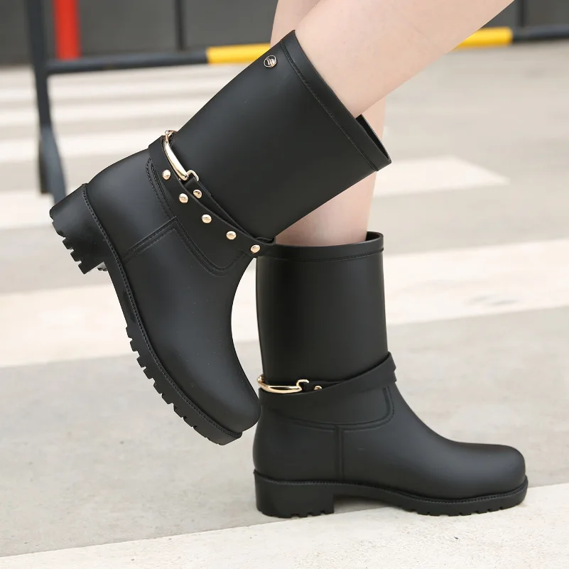 

Women Rain Boots Transparent Waterproof Colorful Spring Autumn Shoes Rain Boot Woman Ankle Boots Large size 2020 drf4