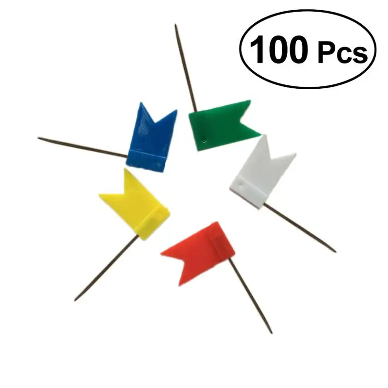 100 шт. 5 цветов кнопочные штифты для рисования | Канцтовары офиса и дома