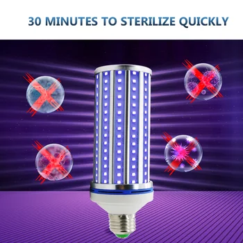 

Newest 60W UV Germicidal Lamp UVC LED Light Bulb E26 E27 Base Ozone Free UVC Ultraviolet Corn Bulb Disinfection Sterilizer