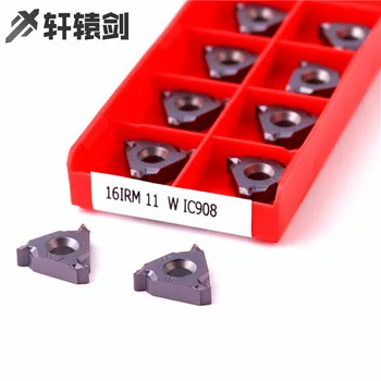 

10PCS 16ERM 16IRM 11W 12W 14W 19W IC908 angle Thread turning tools Tungsten Carbide Inserts of cnc lathe cutter