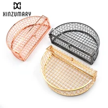 Модная женская пустотелая металлическая Сумка-Клатч женский позолоченый клатч на день женская вечерняя сумочка Серебряный Свадебный вечерний кошелек через плечо