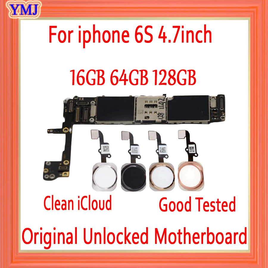 Материнская плата для iphone 6S 16 ГБ 64 128 с полной разблокировкой Touch ID/без ID