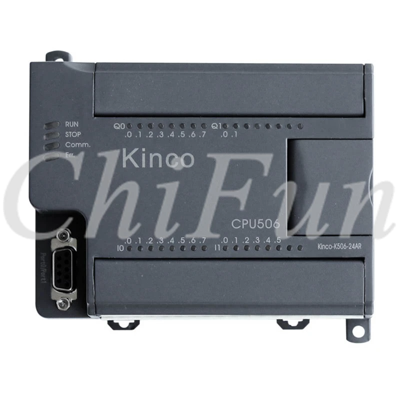 Kinco PLC K506-24AT модуль процессора 24 I/O DI 14 * DC24V DO 10 транзисторный выход RTC 1 RS232 2 RS485 |
