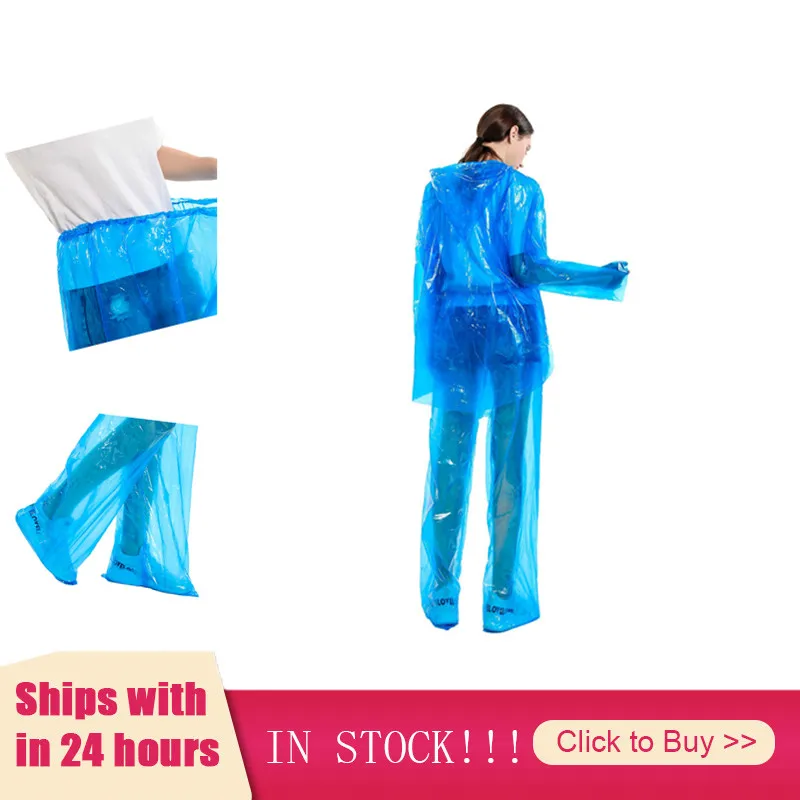 

1 Pcs Disposable Protective Raincoat Waterproof Transparent Raincoat Travel Waterproof Rainwear Adult Poncho Outdoor Raincoat