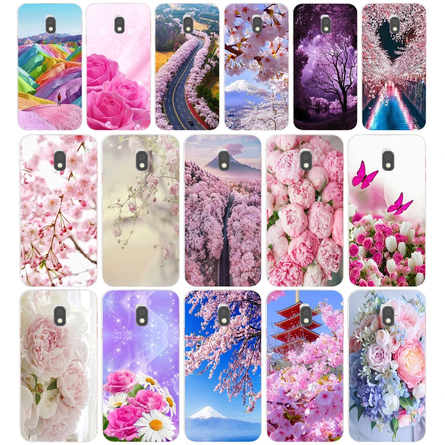 09Aa Fuji Cherry Blossom Regalo Molle Del Silicone Di Tpu Della Copertura Della Cassa Del Telefono Per Samsung Galaxy J2 J4 Prime J6 Più J7 2016 2017 