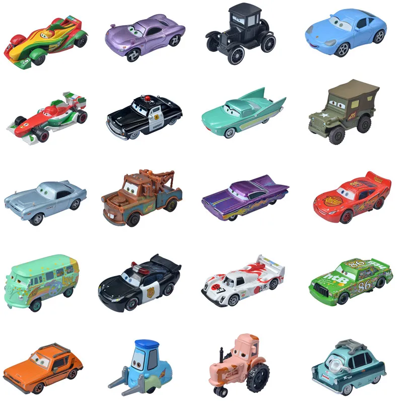 Disney-Coche de juguete de Pixar Cars 3 para niños, coche de juguete de aleación de Metal fundido a presión, Rayo McQueen, Mickey Mouse, claxon, Frank Bernoulli Mater 1:55, gran oferta