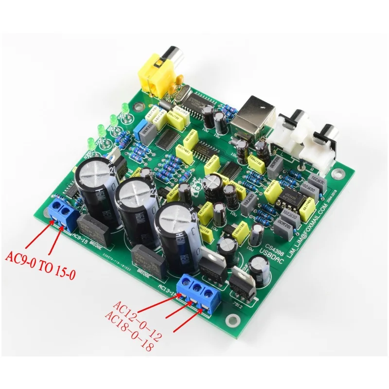DIY KIT CS8416 + CS4398 плата DAC USB коаксиальный 192K 24BIT AC15V 0 AC15V| |