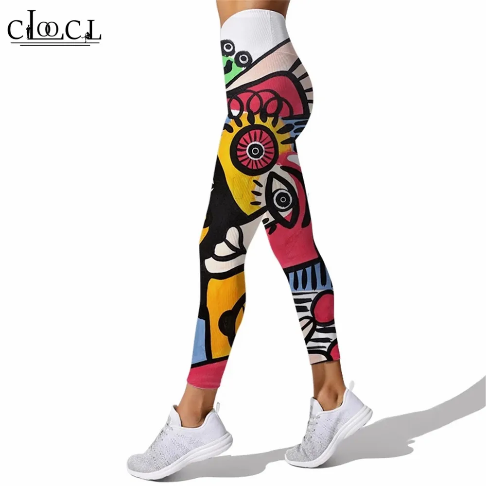 CLOOCL Women Leggings Colorful Abstract Art Print High Waist Elasticity Legging Casual Female for Outdoor Fitness Jogging Pants 14