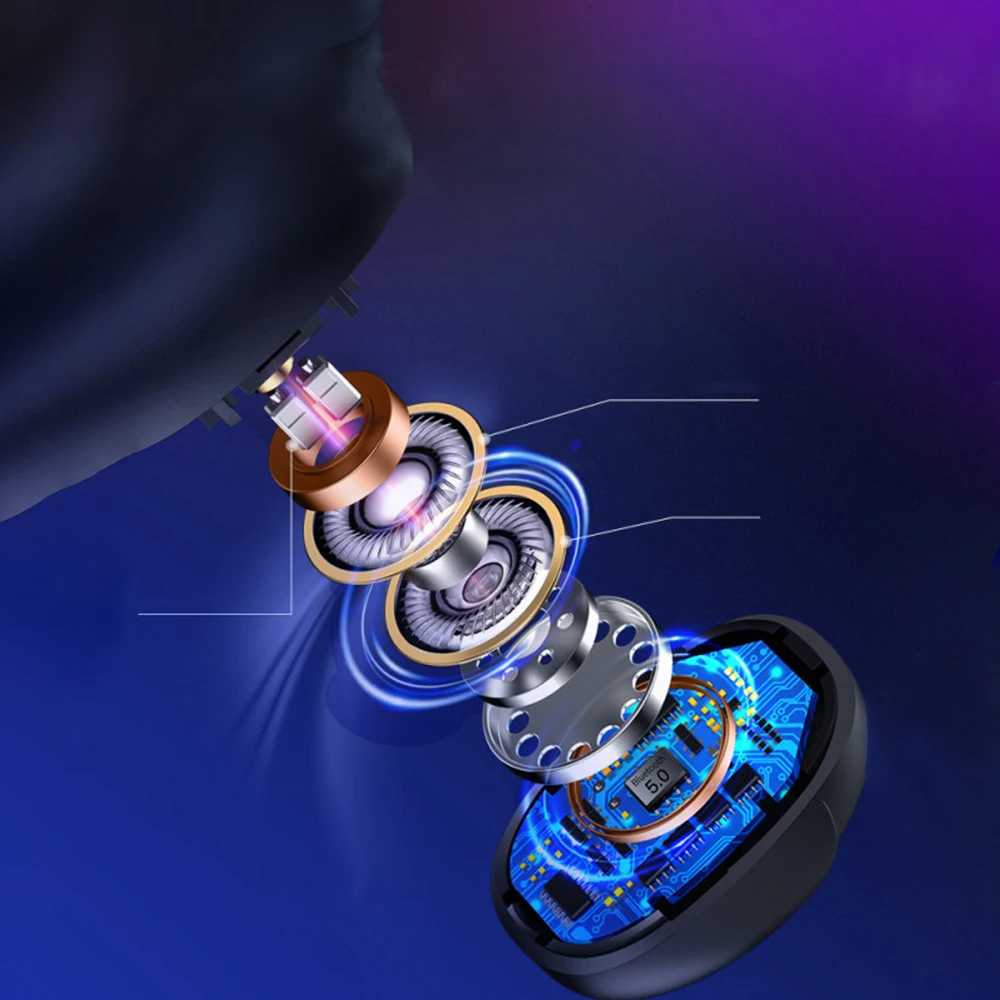 Bluetooth наушники TWS с микрофоном светодиодный дисплей беспроводные