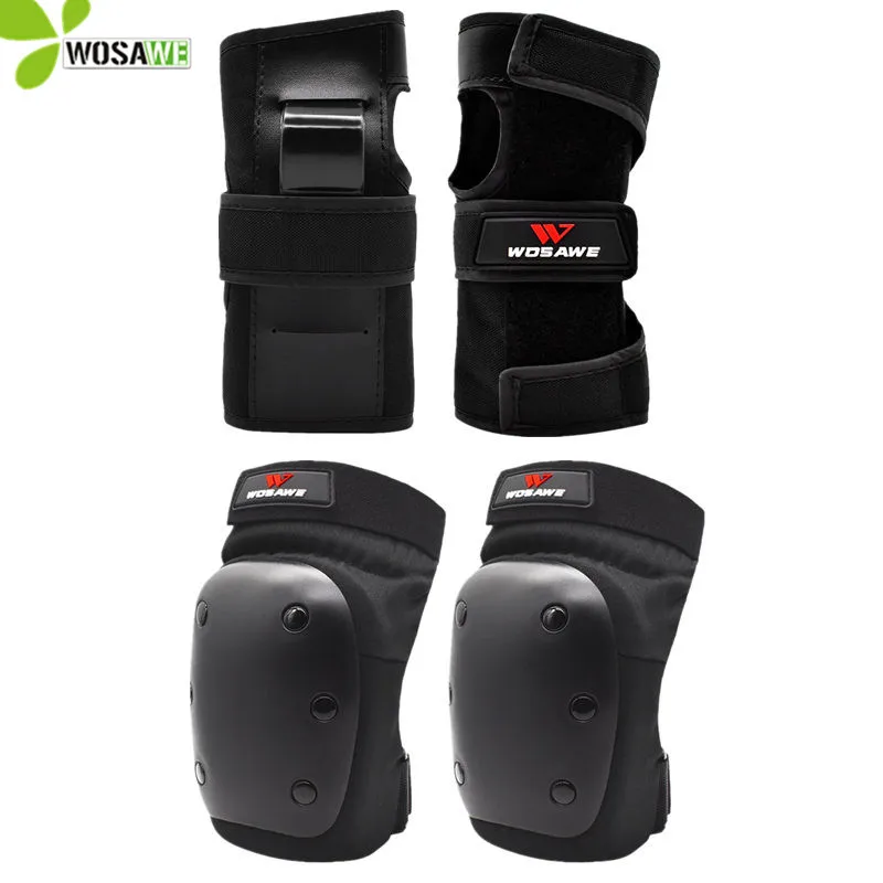 

WOSAWE Roller Skating Knee Protector Elbow Wrist Protection EVA Layer Scooter Ski Bicycle Hockey Sports Body Brace Support Suits