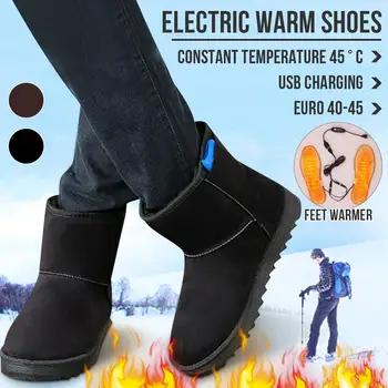 

Women Boot Winter USB Warmer Electric Boot Foot USB Rechargeable Shoes Feet Insoles Heating Warmer with Electric Pads Insoles