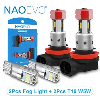 

NAOEVO W5W H11 LED Lamp H16 Auto Fog Light HB4 H8 HB3 H10 9005 2000Lm 9006 12V Car Blub 194 For LADA KALINA interior lighting